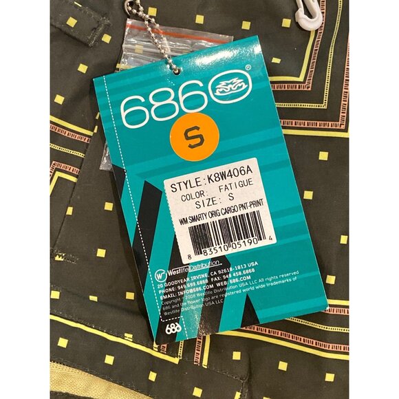 NWT 686 Smarty Original Cargo Ski Pants Zig Zag W's S Removeable Liner Olive - Picture 6 of 16